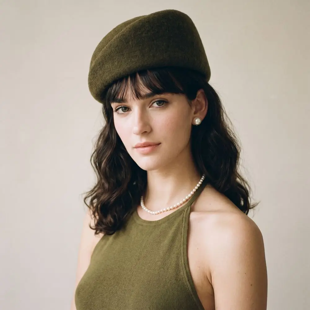 Uniform Stewardess Hat French Style Pillbox Hat Elegant Teardrop Fedora Hat Versatile Air Hostess Medicine Box Hat Ball