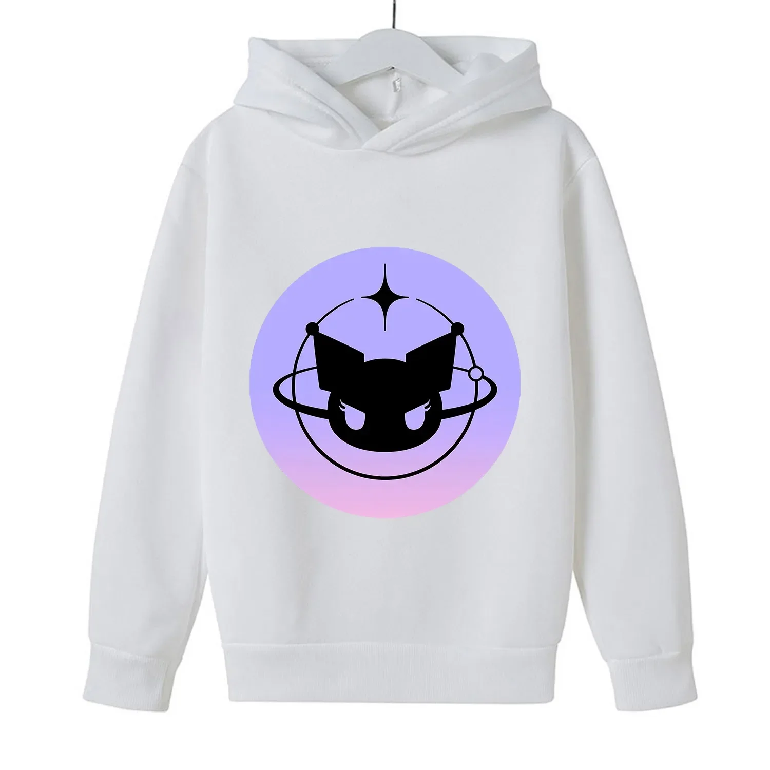 Sweat à capuche Kuromi Optics Cartoon Smile pour enfants, sweats à capuche pour filles, sweat-shirt mignon Sanurgente, vêtements pour filles, cadeau de Noël