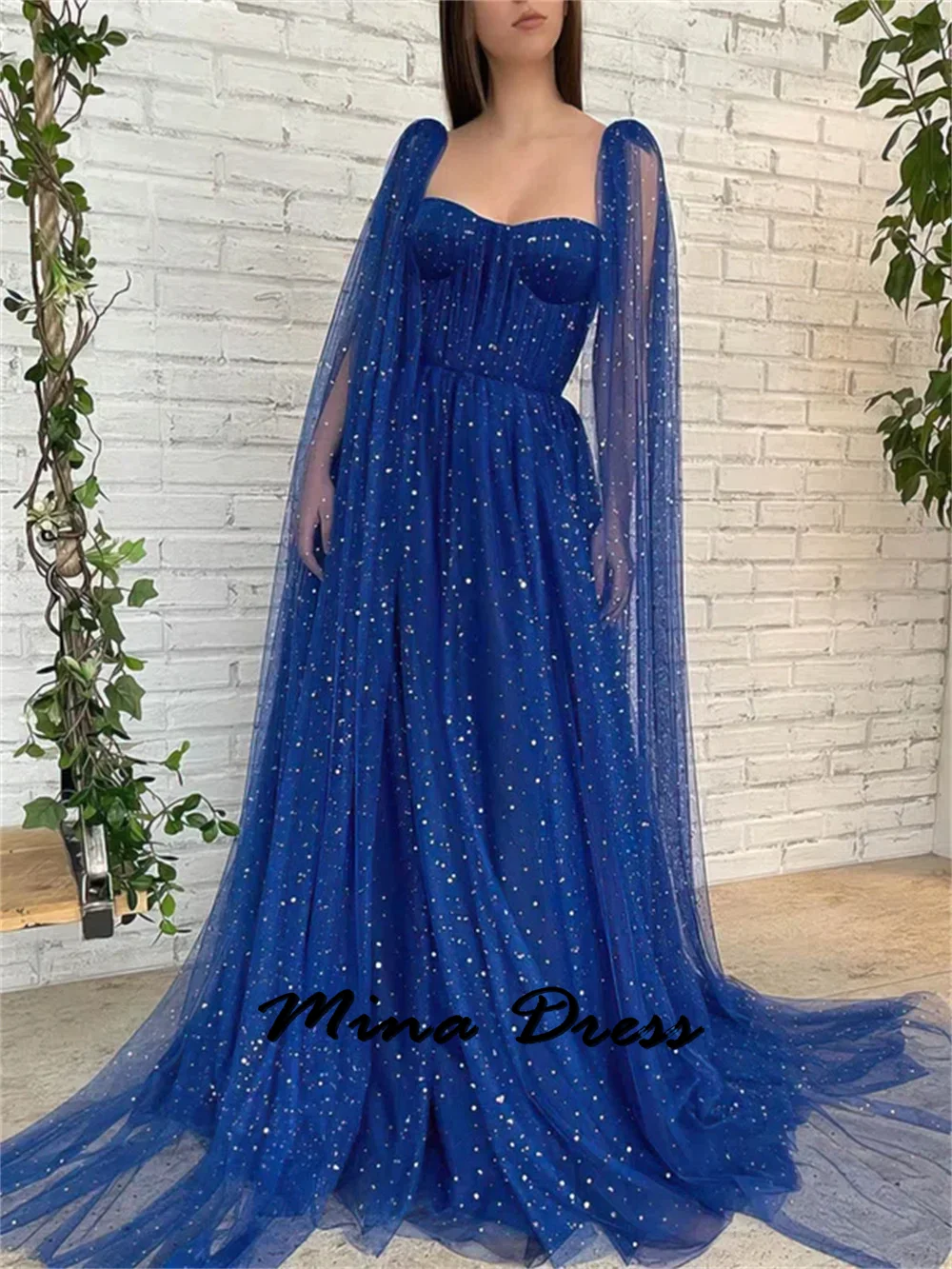 Mina Customized Backless Evening Dresses 2024 Luxury Dress for Weddings Sequins Shawl Sleeveless Strapless Elegant Chic Dress Es