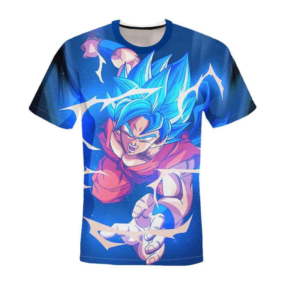 2026 Summer Dragon Ball Retro Fitness T-shirt Men's Oversized 3D Printed Short-sleeved Family Unisex Children's Sports Shirt