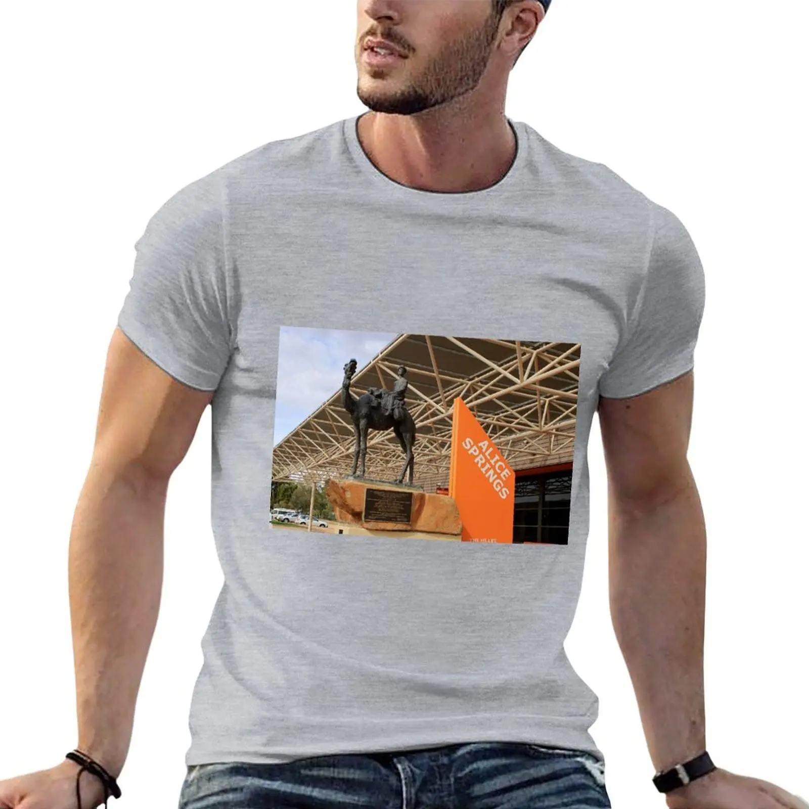 Alice Springs Railway Station, Australia T-shirt korean fashion tees t shirts for men cotton