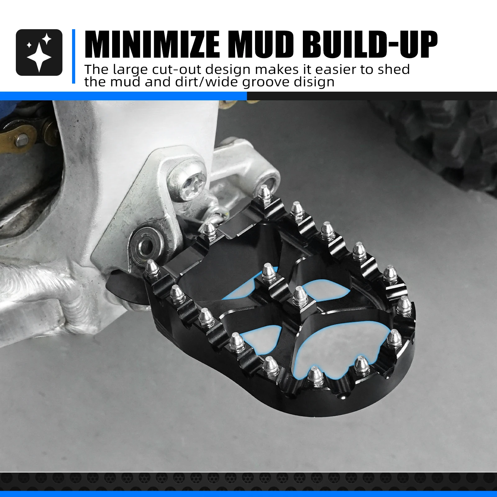 NICECNC For Yamaha YZ125 YZ250 1998-2019 Footrests Foot Pegs YZ85 YZ250F YZ450F WR250F WR450F 2003-2018 YZ125X YZ250X 2017-2019
