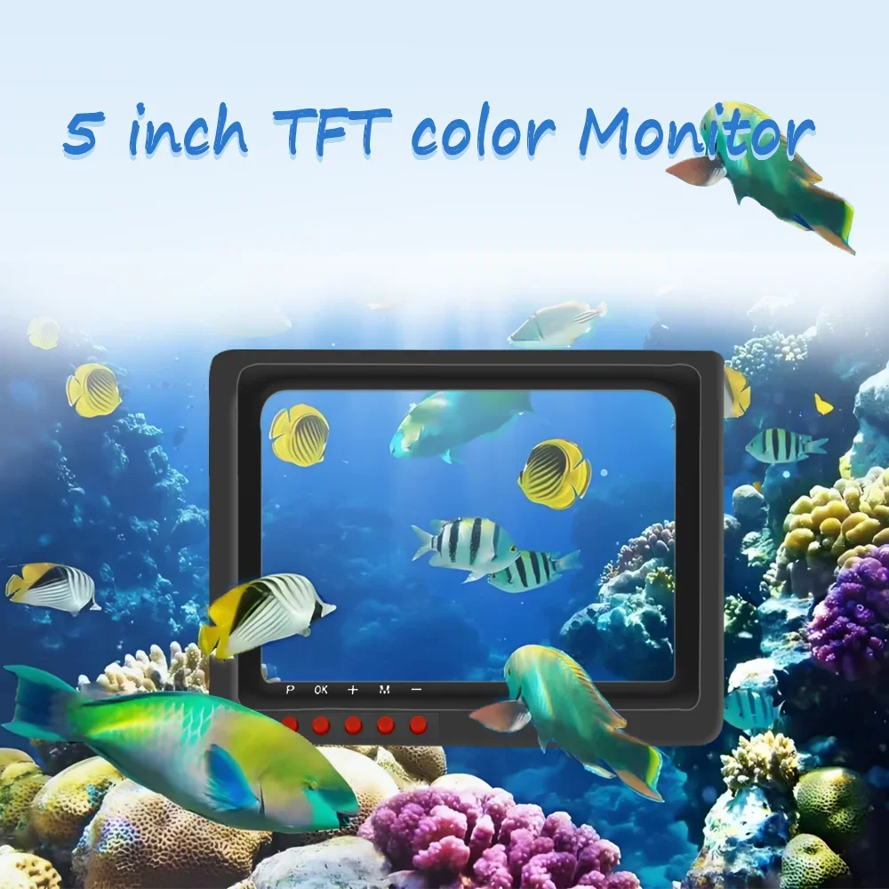 

SY5A 5inch Monitor 4K Camera Kit with DVR Portable Underwater Fishing Camera 15M Cable Night Vision for Sea/River Ice Fishing