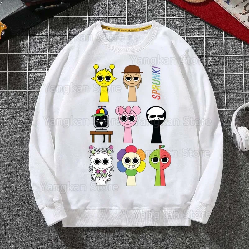 Sprunki Plush Autumn Winter Sweatshirt Men Hip Hop Sweatshirt Hoodie Streetwear Harajuku Pullover Hoodie Winter Autumn Hoodie