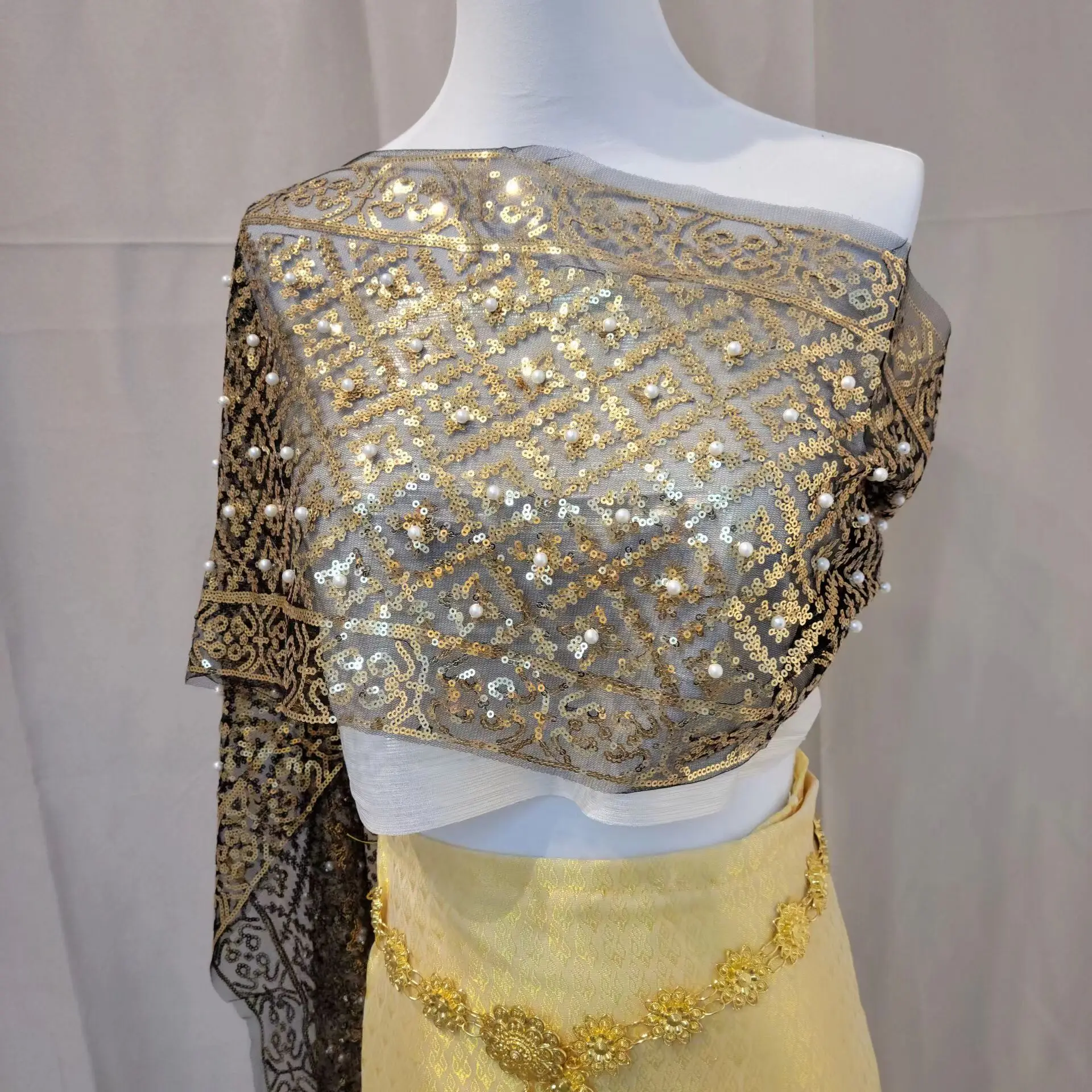 فلاش الترتر التايلاندية التقليدية شال القمم الصيف واقية من الشمس وشاح التفاف المرأة تايلاند مهرجان العرقية السياحة أداء الرقص #4