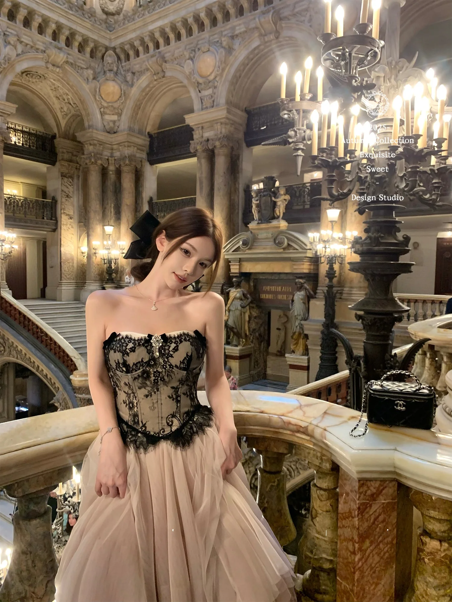 

years Princ Sle Fce Lined Diamond Brooch Lace Fibone Women's Vest Casual Ele Faion Chinese Production