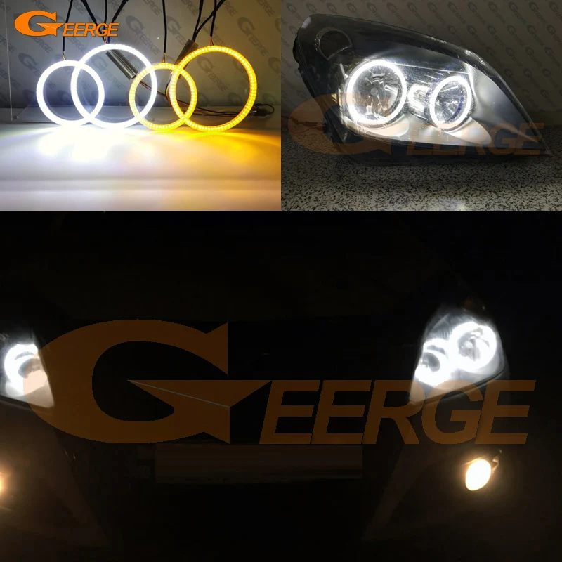 For Opel Astra H 2004 2005 2006 2007 2008 - 2010 Ultra Bright A/W Switchback Day Light Turn Signal LED Angel Eyes Kit Halo Rings