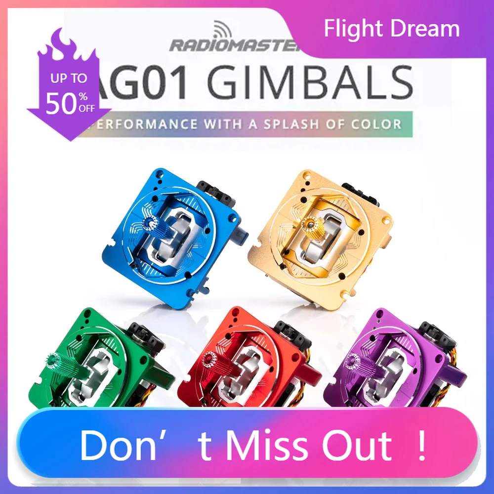 

NYRadioMaster AG01 Full CNC Throttle Hall For TX16S MKII/AG02 metal joystick TX15 remote control accessories CNC Hall joystick