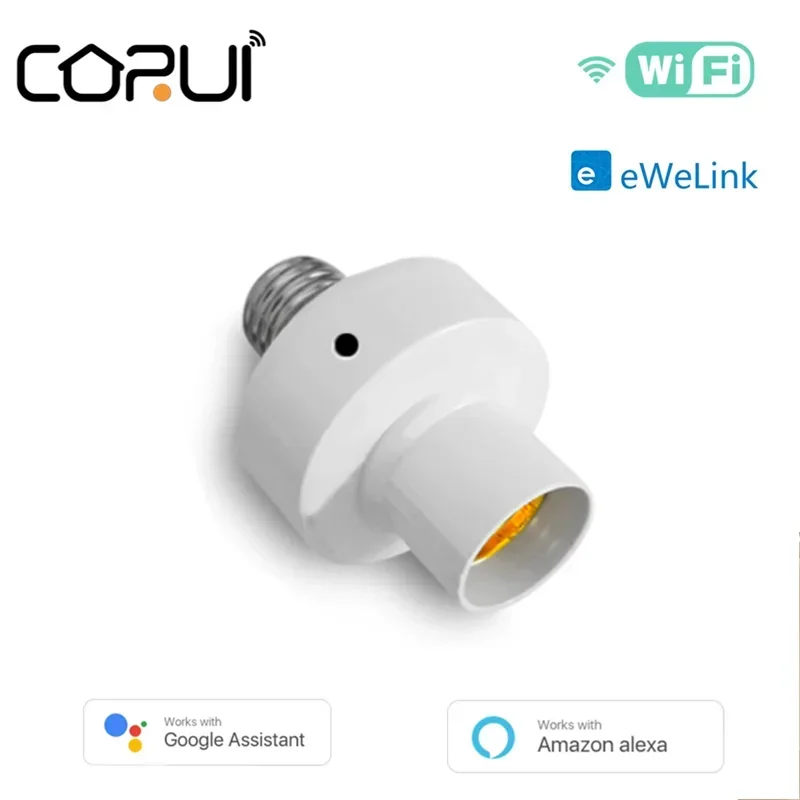 Ewelink wifi e27 adaptador de lâmpada inteligente 90-250v base de suporte de lâmpada controle de voz sem fio com alexa google home