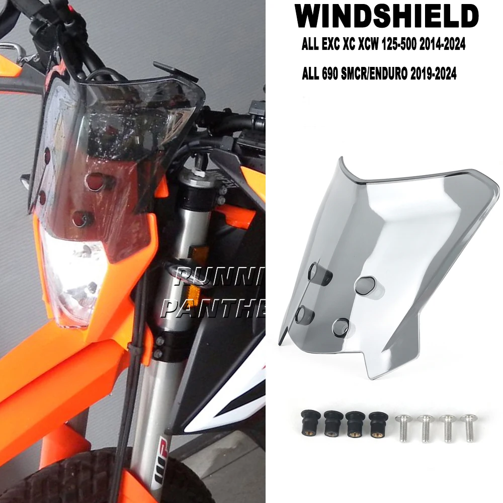 

For All 690 SMC R ENDURO / EXC XC XCW 125-500 Motorcycle Windshield Windscreen Wind Deflector