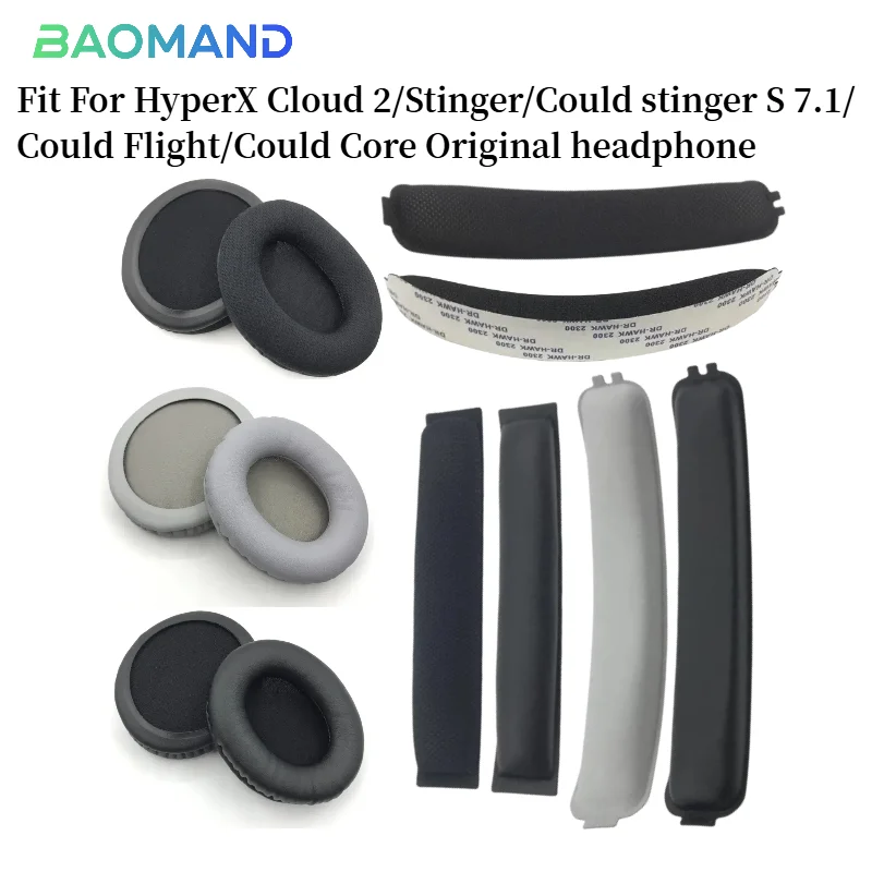 1 set Replacement Earpads Headband for HyperX Cloud 2/Stinger/Could stinger S 7.1/Could Flight/Could Headphones Cushion Cover