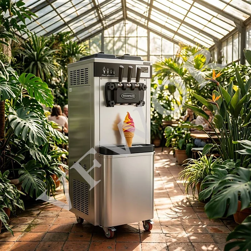 Factory Price High Quality 220V Soft Serve Ice Cream & Milkshake Machine New Air Pump High Productivity Snack Machine