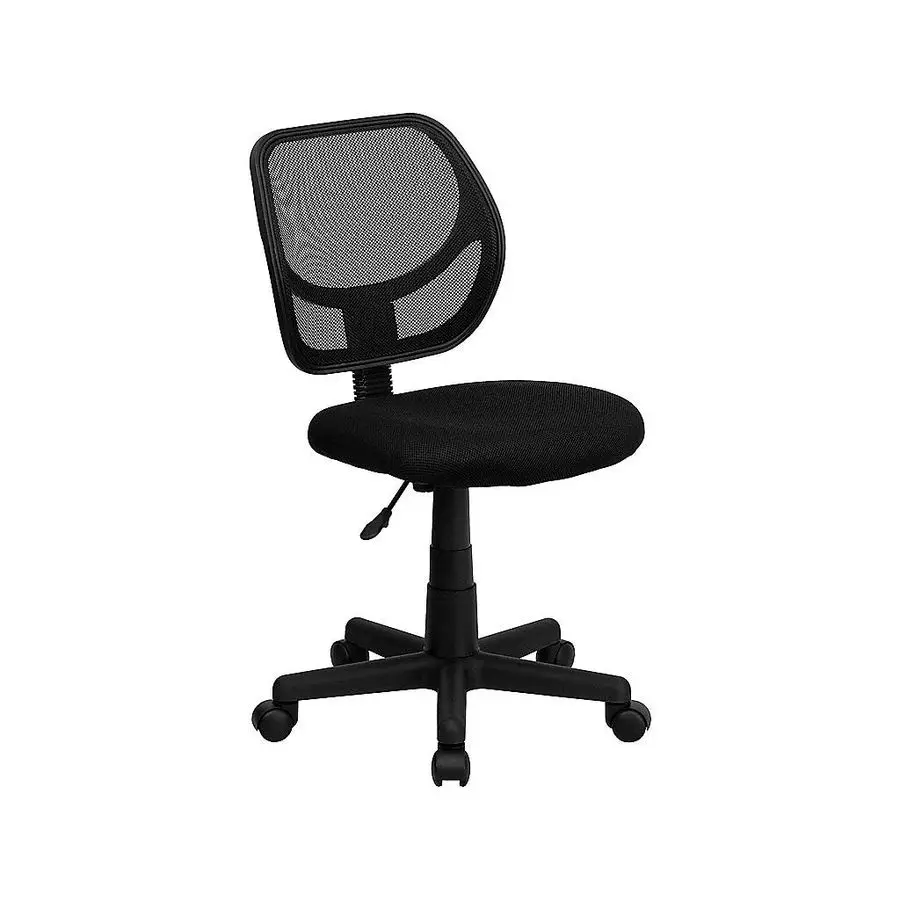 Neri Low Back Black Mesh Swivel Task Office Chair with Curved Square Back