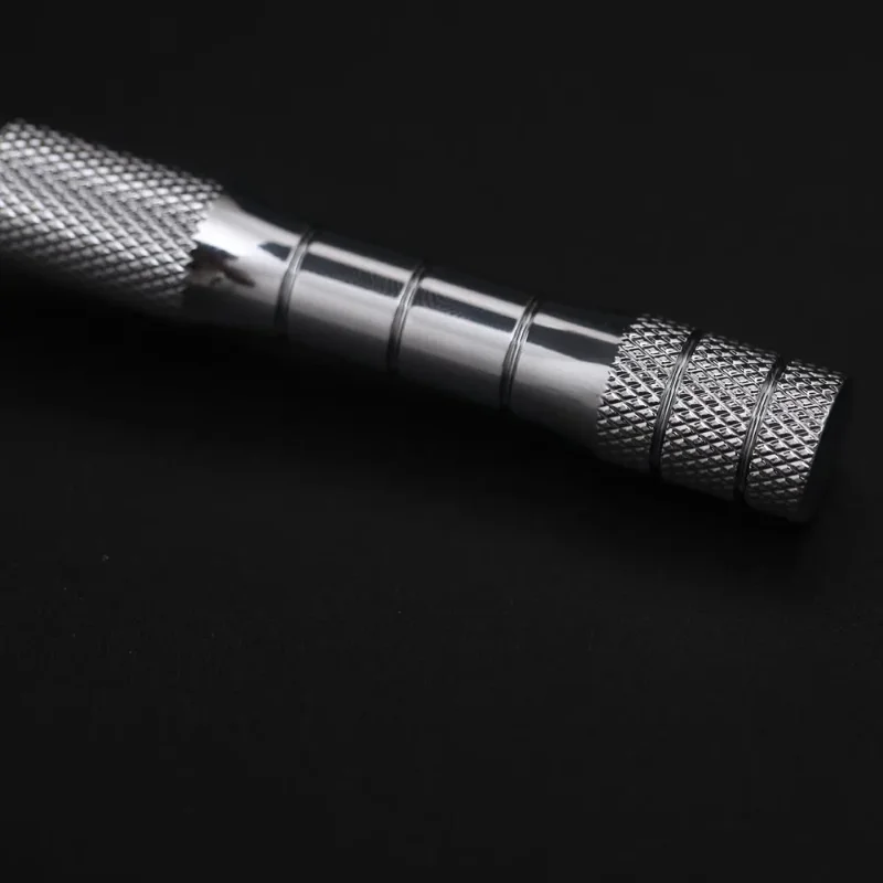 YAQI كروم اللون مقبض من الفولاذ المقاوم للصدأ 3 قطعة ماكينة حلاقة آمنة للرجال واللحية طقم صابون احترافي للعناية باللحية أداة تهذيب اللحية