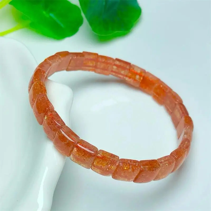 

6-7MM Natural Gold Strawberry Quartz Bracelet Healing Crystal Charm Bracelets for Women Energy Jewelry Gift 1PCS