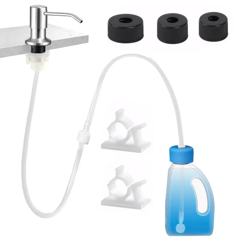 

Комплект трубок для дозатора мыла для раковины, набор шлангов под смесителем, многоразовый комплект трубок для дозатора мыла с 47-дюймовым шлангом и обратным клапаном