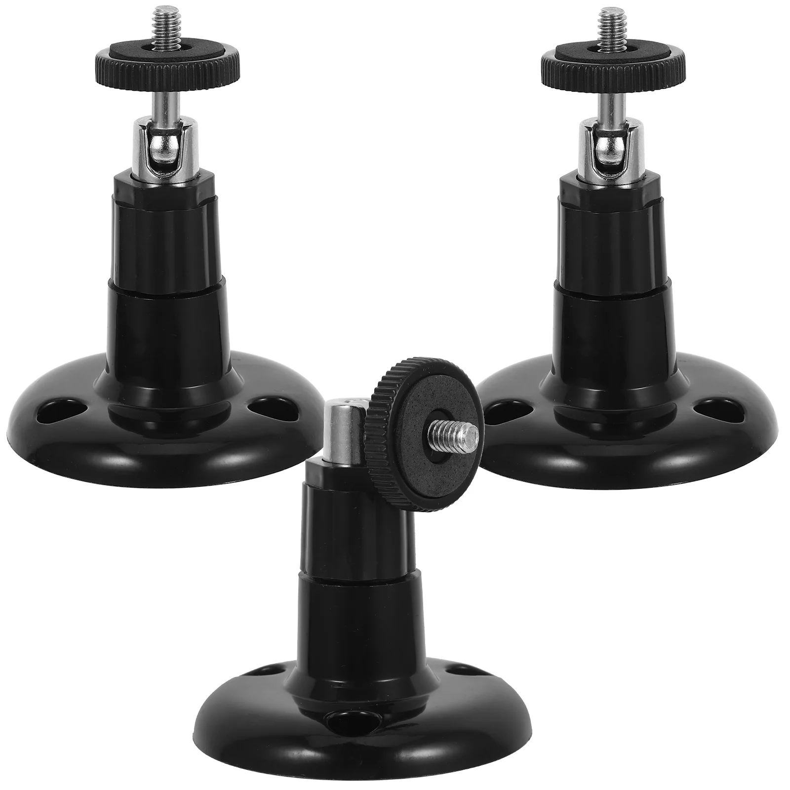 

3 Pcs Black Wall Bracket Plastic Holder Mounted Shelf for Bedroom Living Room Adjustable Security
