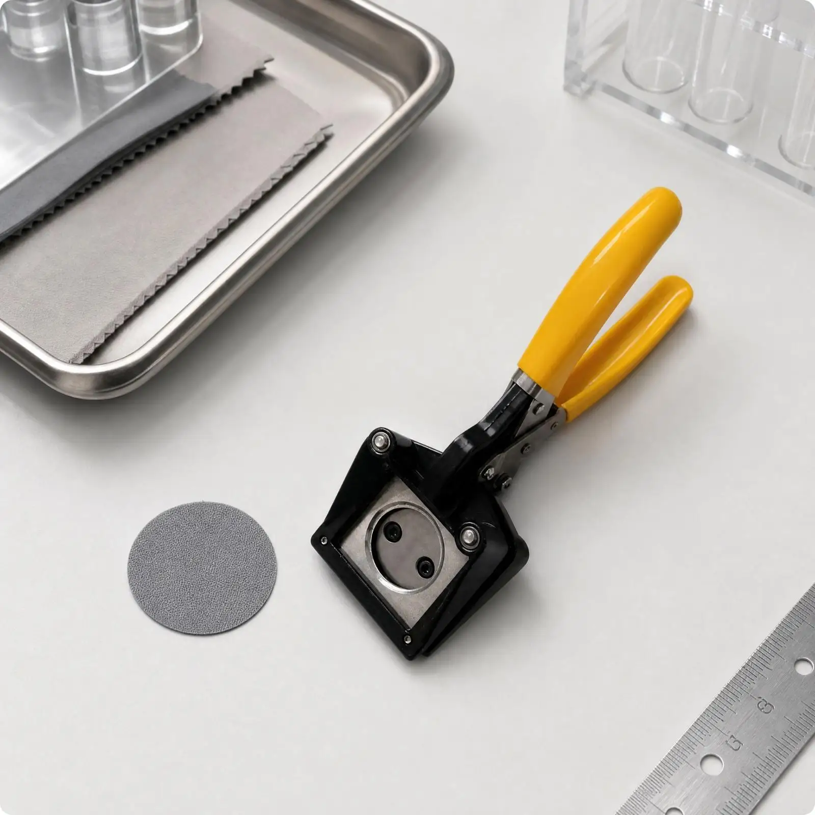 40mm Circle Cutter for Paper Sampling Electrode Punch Tool with Metal Cutting Head and Plastic Handles for Craft Precision Work