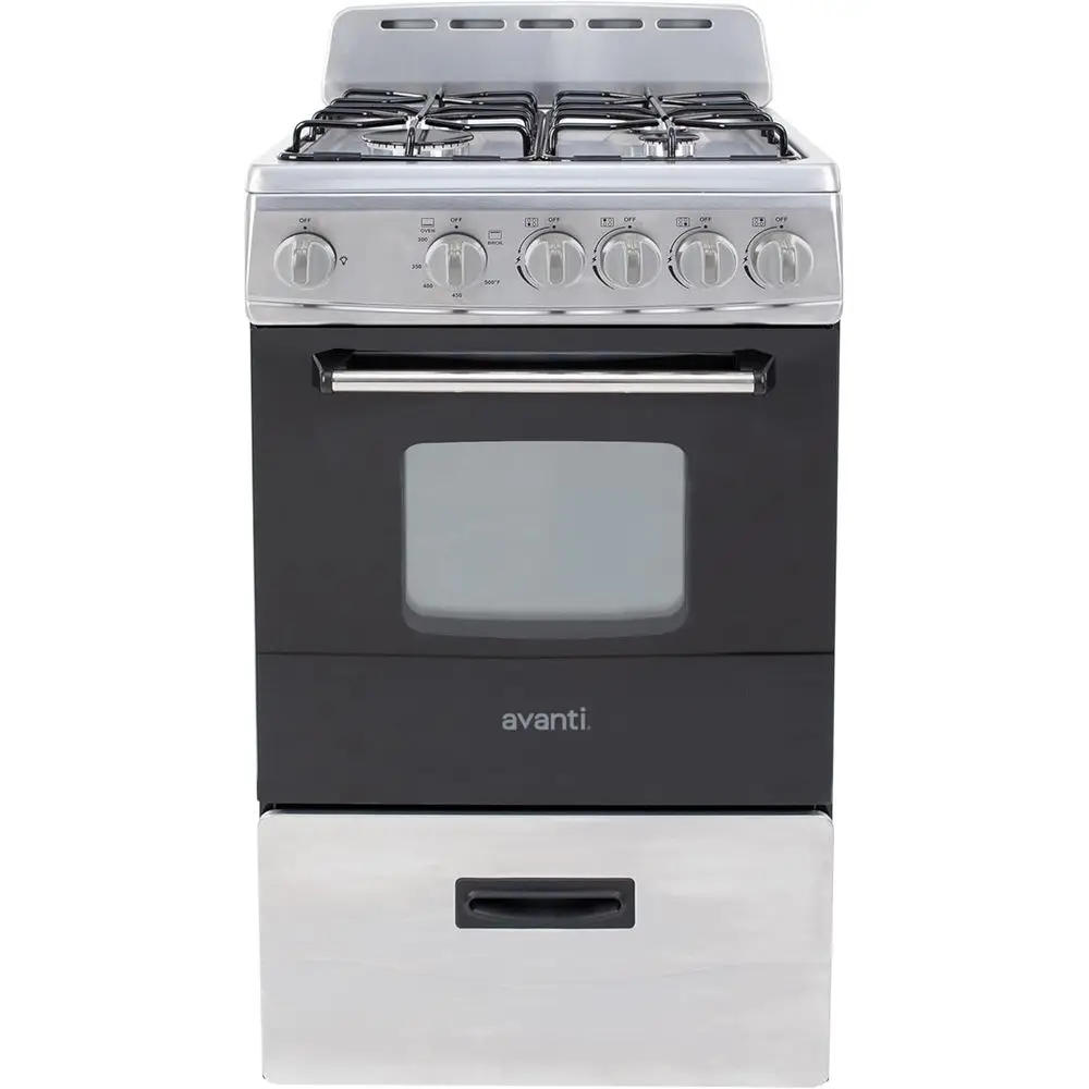 

Газовая плита с духовкой, компактная отдельностоящая модель, 4 герметичных конфорки с электронным поджигом, 2,1 куб. фута. Функции хранения данных и обработки данных