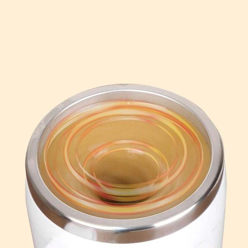 USB 충전식 자동 교반 컵 스테인레스 스틸 사무실 커피 믹싱 머그잔