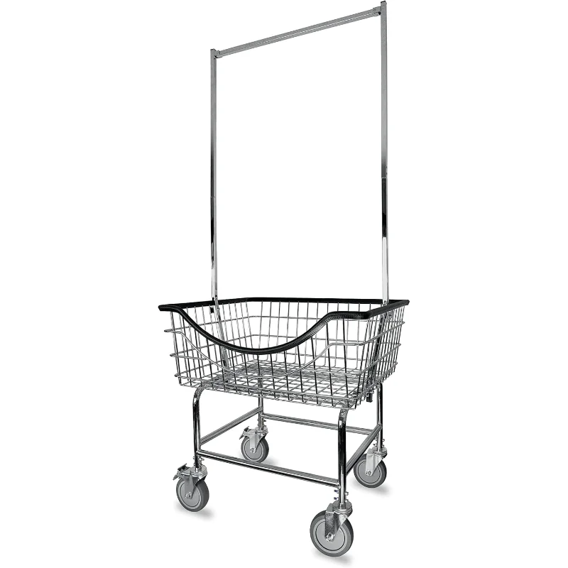 

LVP Big Brother Commercial Laundry Cart with Dual Pole Rack 3.25 Bushels (Chrome Commercial Grade Finish)