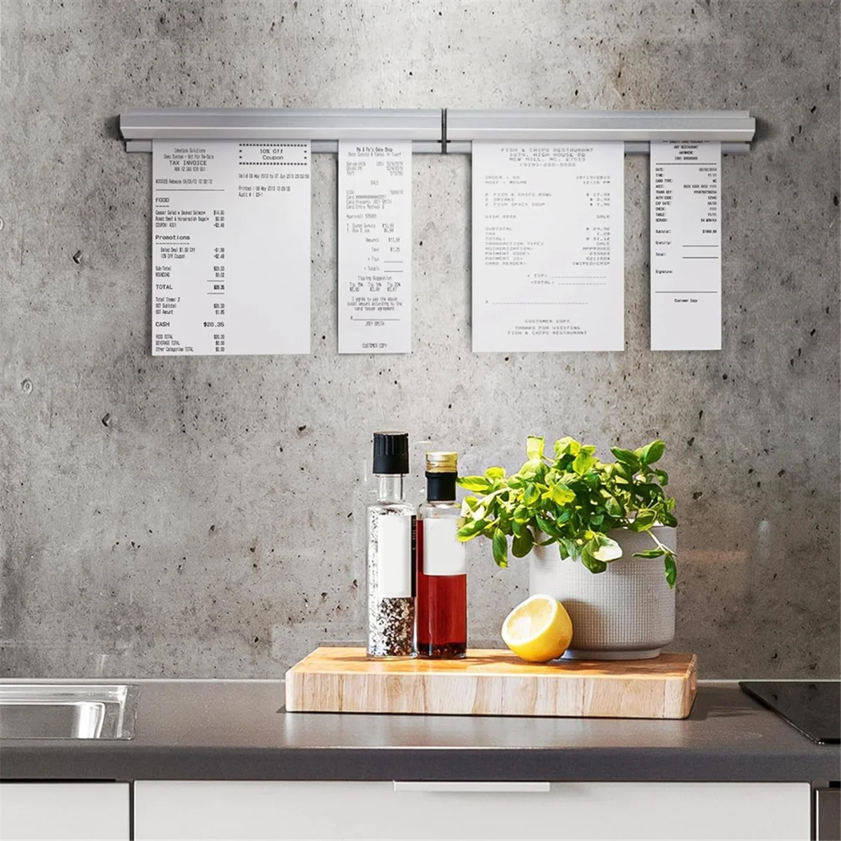 NEW Ticket Holder for Restaurant, Ticket Check Rack Restaurant Order Receipt Holder Ticket Rail Slide Ticket Rack 2 Pcs
