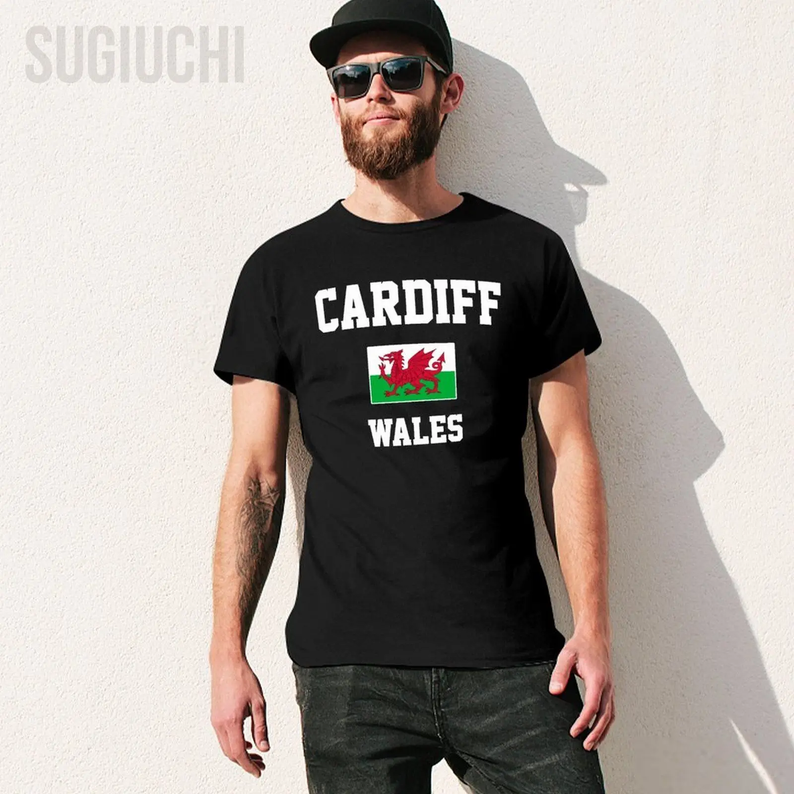 Flag of Wales Cymru Cardiff Men Tshirt Tees T-Shirt O-neck T Shirts Women Boys Clothing 100% Cotton