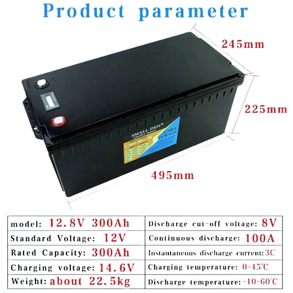 Gloednieuw klasse A belastingvrij 12,8 V 300 Ah 320 Ah 24 V 150 Ah LiFePO4-accu 12,8 V geschikt voor RV off-road off-grid accu