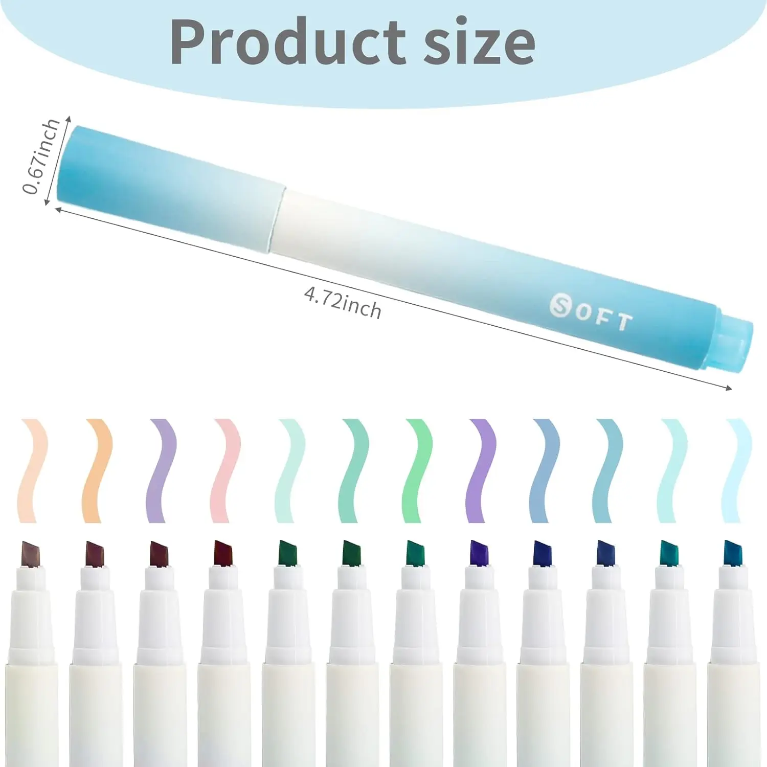 12pcs Morandi Colors Aesthetic Highlighters Colorful Marker Pens for Highlighting Bible Book, No Bleed and Quick Dry