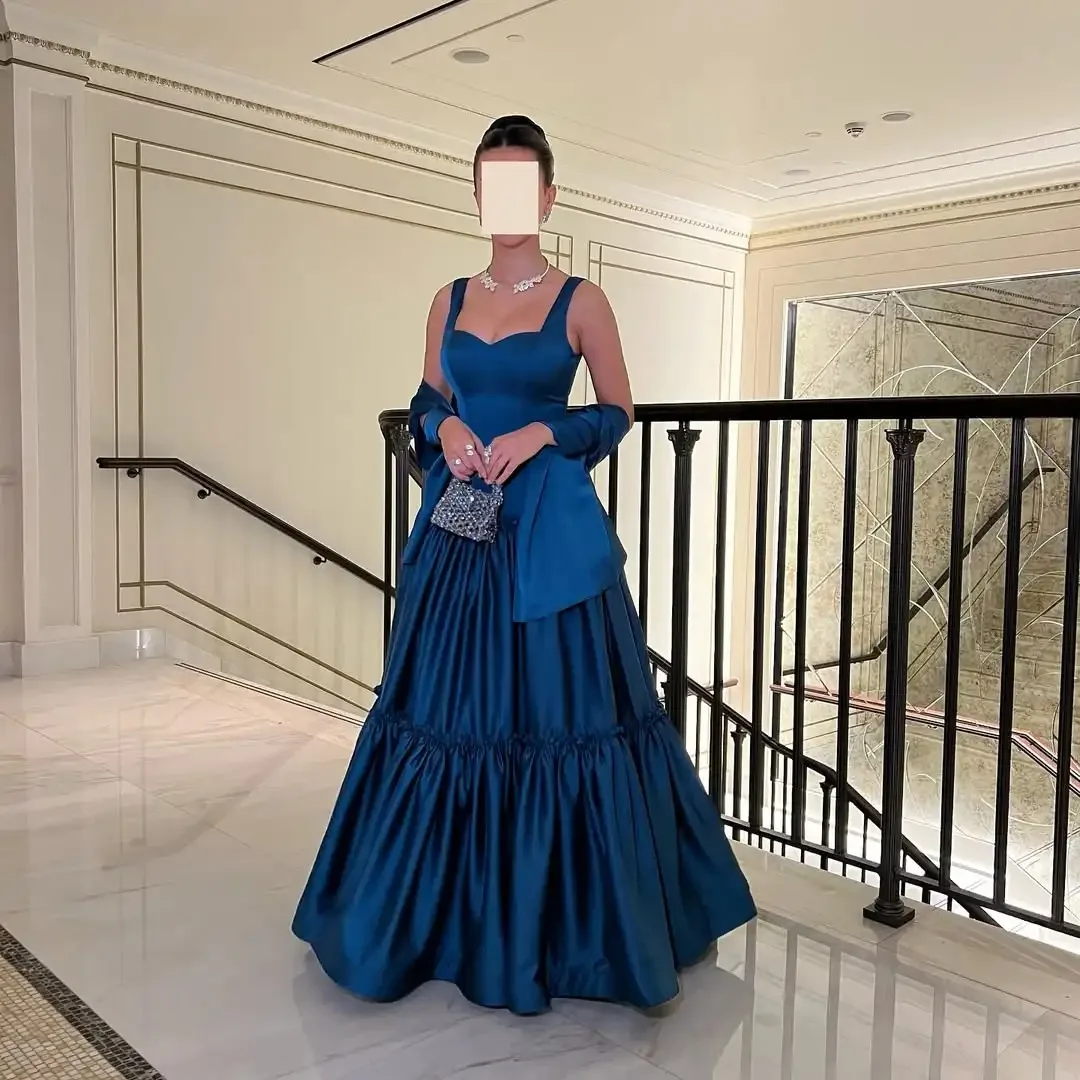 

Медальон по индивидуальному заказу Саудовские вечерние платья с открытыми плечами синяя накидка платье для выпускного вечера без бретелек Дубай женские свадебные вечерние платья