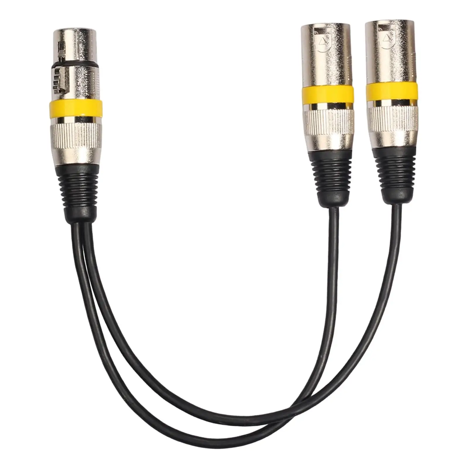 Professional XLR Splitter Cable 1 Female to 2 Male Microphone Y Patch Cord for KTV Digital Audio System