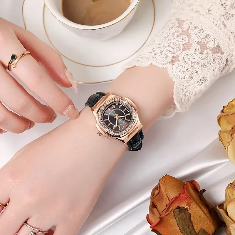 Модные часы со стразами, женские корейские часы с ремнем, модные бальные кварцевые часы, матовые, простые, свежие и для отдыха, Reloj