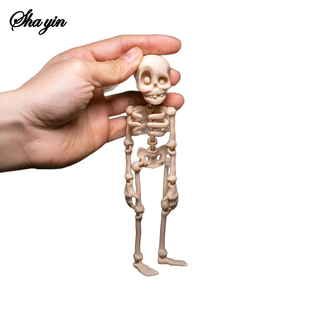 1Pc Magnetic Poseable Skull Fridge Magnet Funny Halloween Gift Easter Kitchen & Dining Decor Home Accessory, Quirky Decor