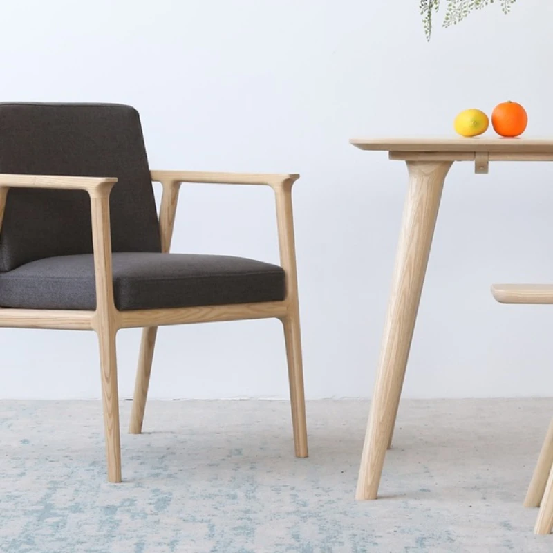 

Nordic simple modern all-solid wood chair ash wood walnut restaurant home dining chair