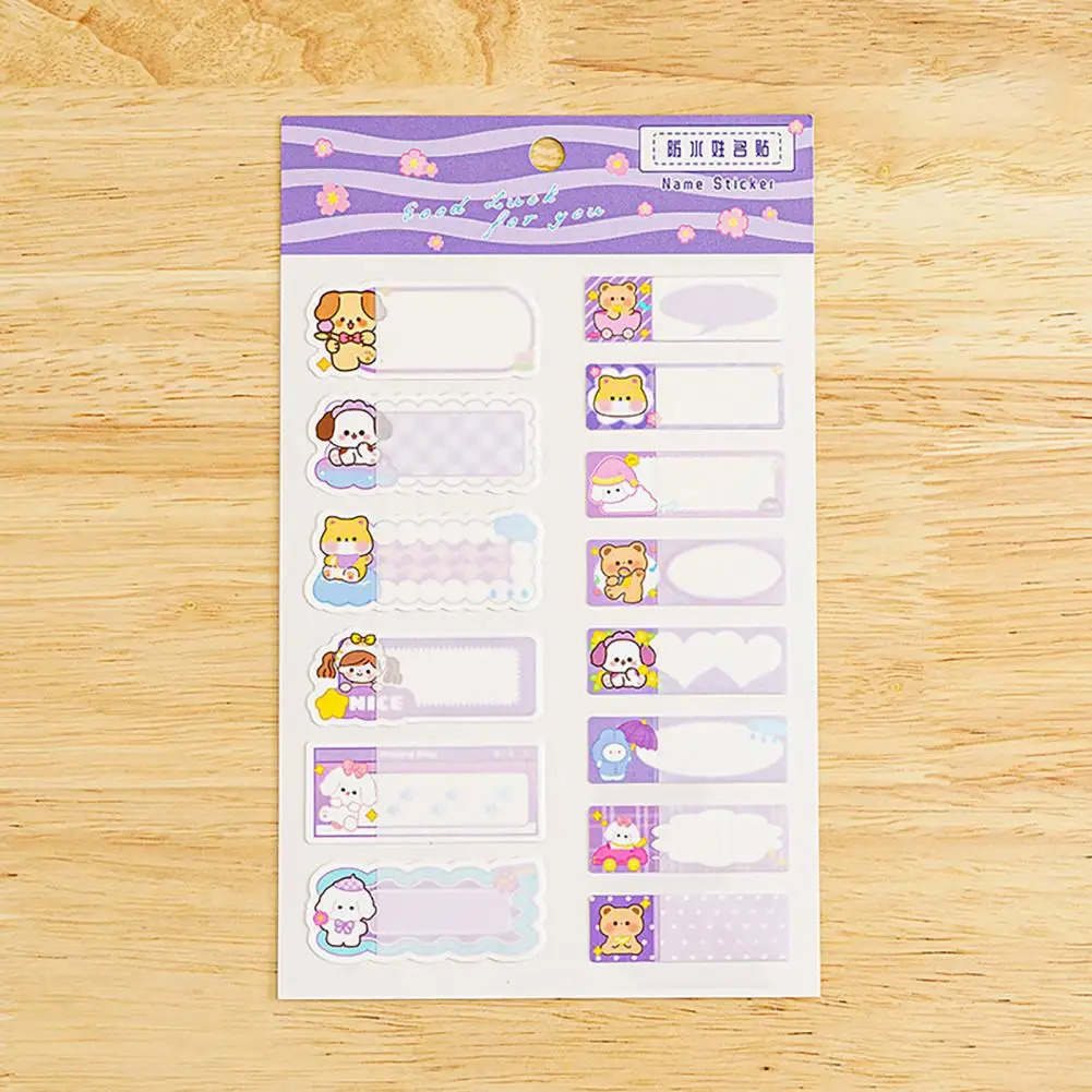 Pegatinas de dibujos animados impermeables para álbum de recortes, etiqueta autoadhesiva con lindos patrones, 14 piezas, para álbum de recortes, papelería escolar