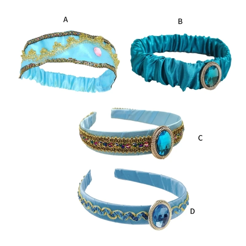 สาวจัสมิน Headbands ขนาดใหญ่คริสตัล Headwear เจ้าหญิงอาหรับผม Arabian Princess Hair Bands Headpiece ขายส่ง