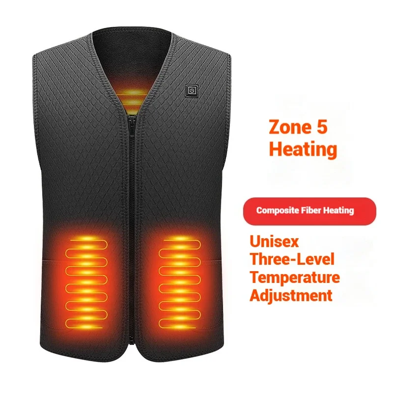Usb Heated Vest for Men Women Electric Smart Heating Jacket Thermal Waistcoat Lightweight Warm Self Heating Vest Padded Jacket