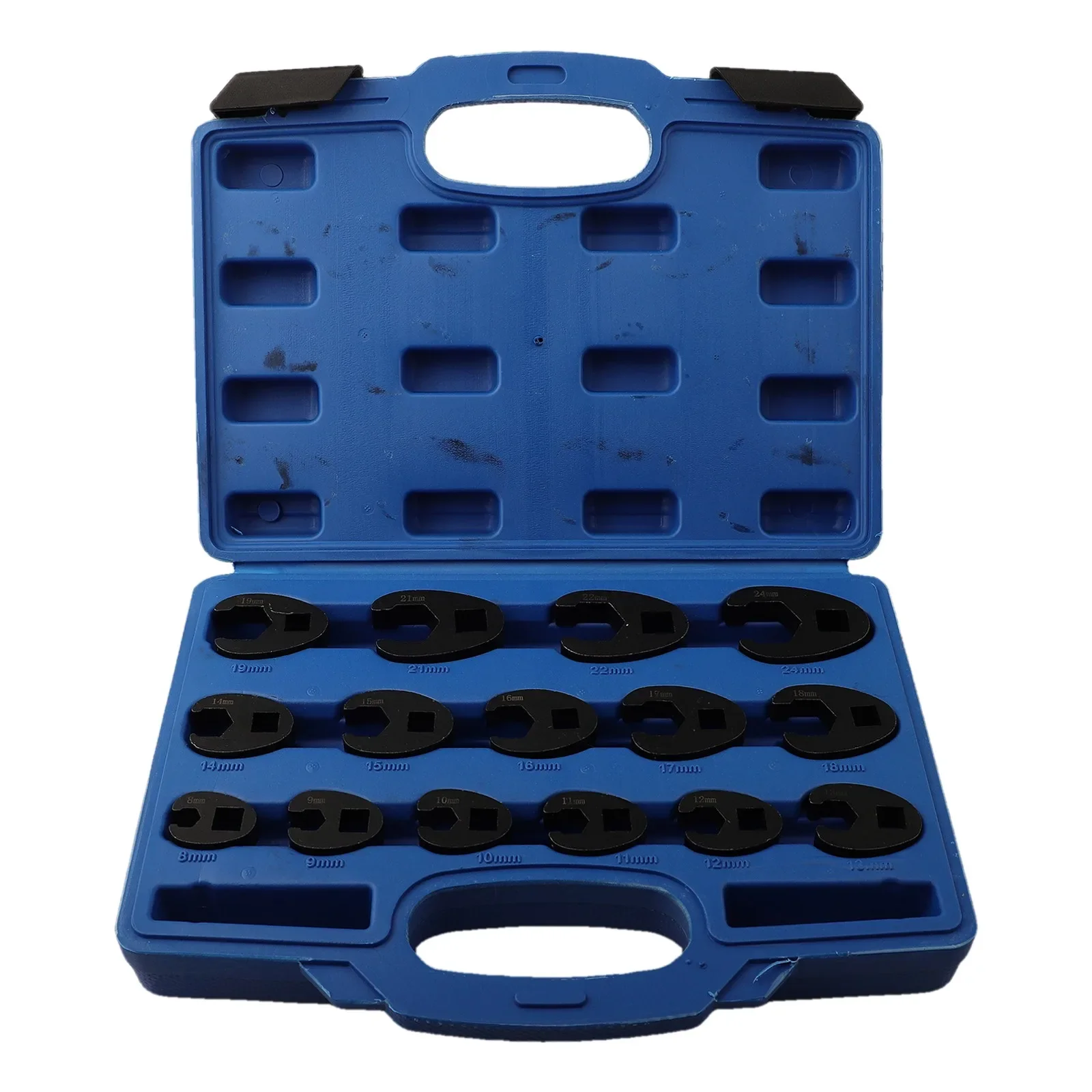 Drive Spanner Set Metric Crow Foot Wrench For Machinery Maintenance Convenient Storage Case Heat-treated Steel