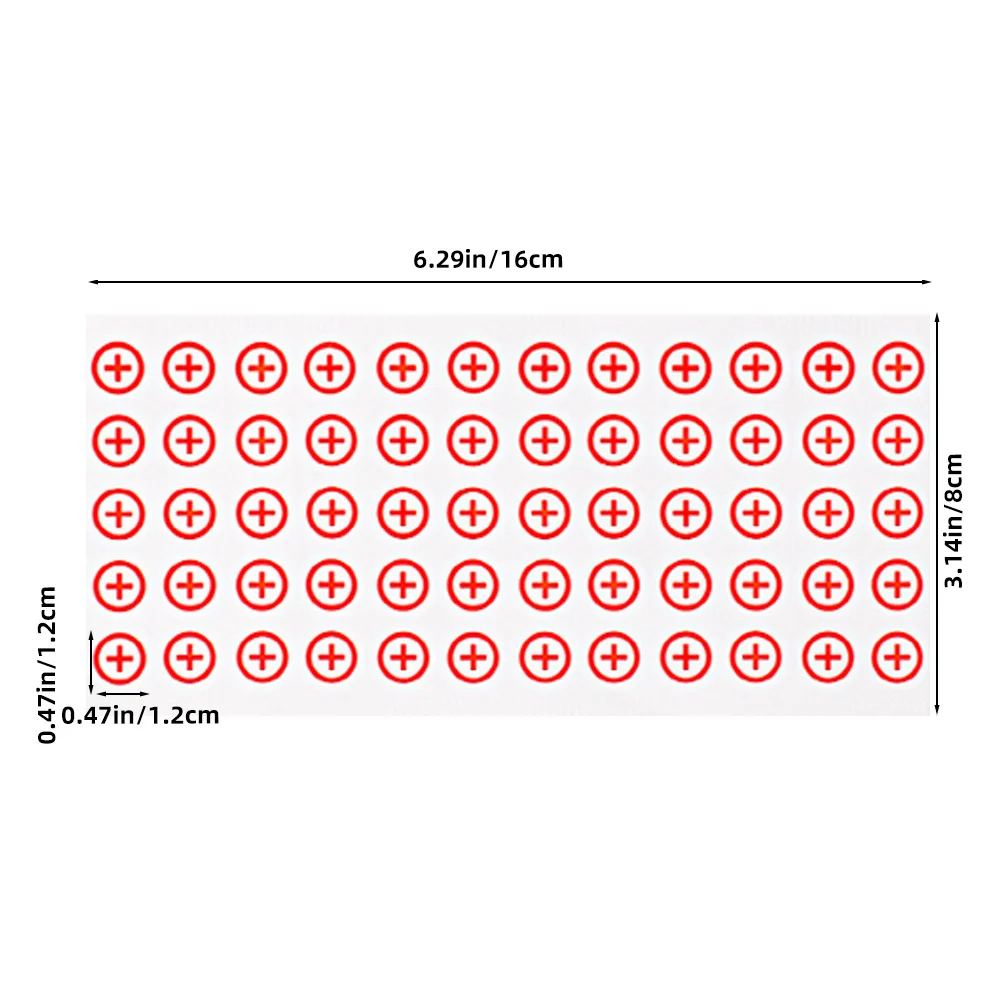 360 قطعة ملصقات قطبية 12 مللي متر ملصقات ذاتية اللصق عالية الوضوح للأنظمة الكهربائية معرف سلبي إيجابي #6