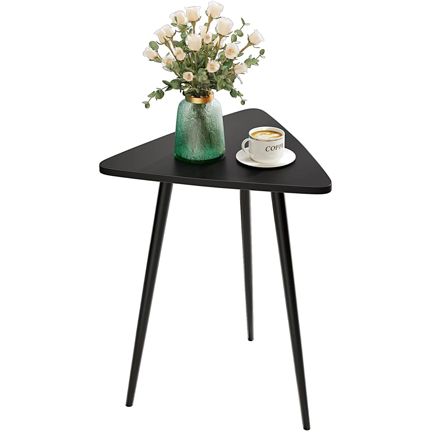 

Small Black Side Table, Triangle End Table, Modern Narrow Bedside Table For Living Room Bedroom Small Space, Unique Sofa Table M