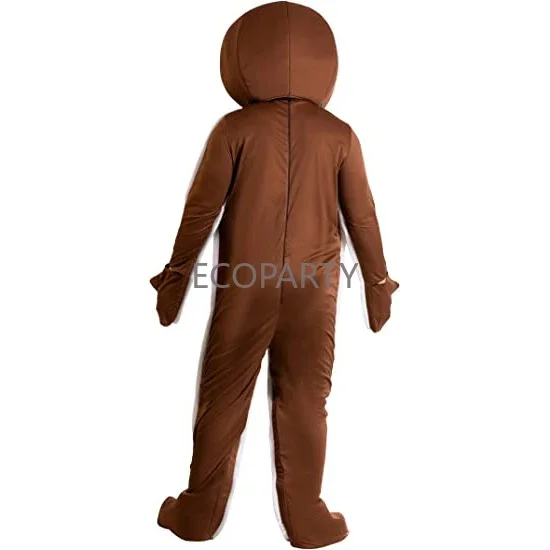 Adult Iced Gingerbread Man One Piece Costume Christmas Cookies Cosplay Kids Fun Costume Jumpsuit Holiday Party