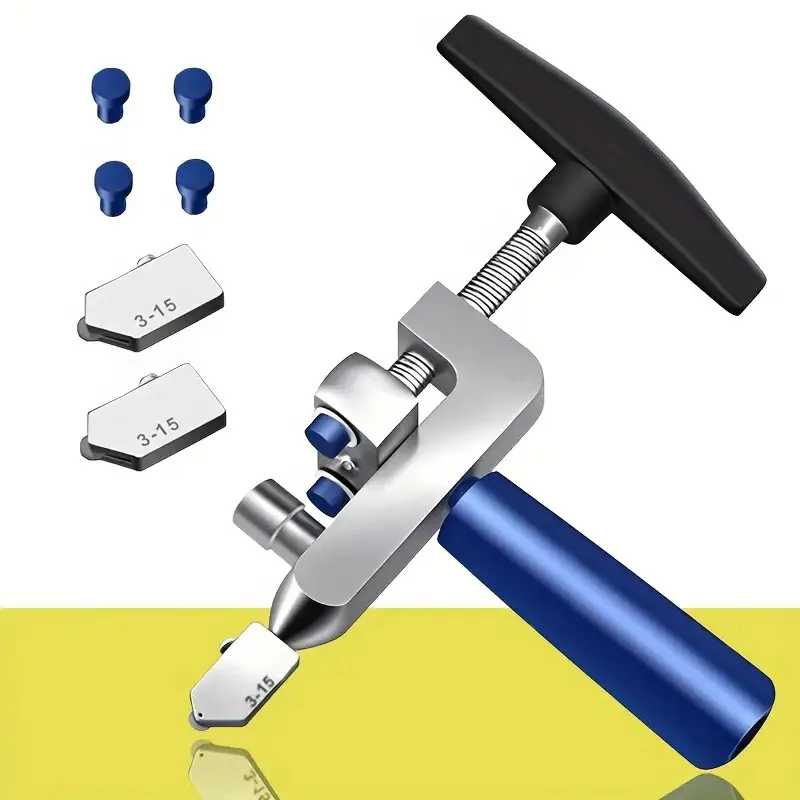 

Ручной набор инструментов для резки плитки, включает резак для стеклокерамики 2-в-1, оснащенный алмазными роликами,