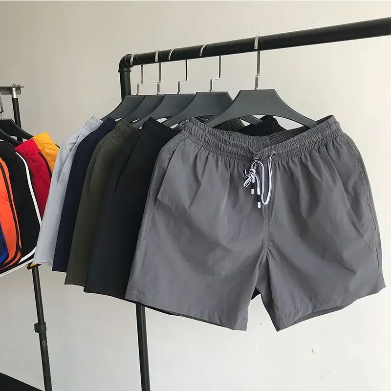 

Поп-шорты мужские летние повседневные свободные уличные шорты для фитнеса и пляжа быстросохнущие однотонные шнурки с эластичной резинкой на талии спортивные шорты для бега