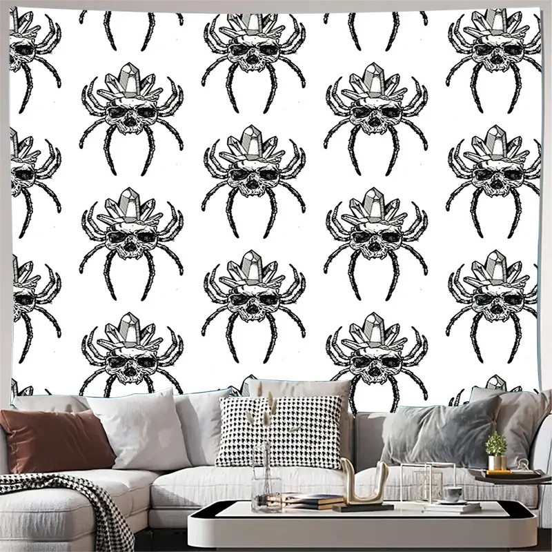Gothic Spiderweb Tapestry Dark Aesthetic Room Decor Halloween Wall Hanging Creepy Grunge Tapestry Spooky Home Decor Witchy Room