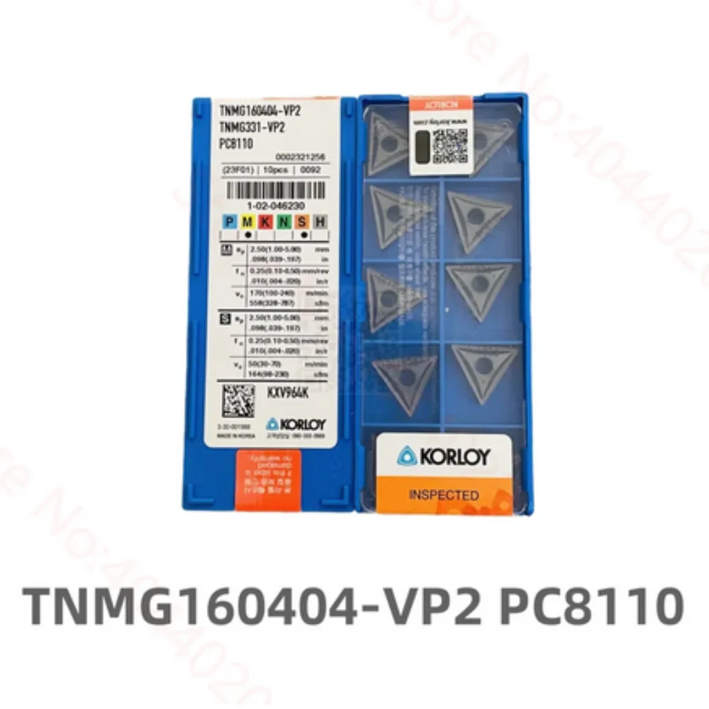 KORLOY TNMG160404 TNMG160408 TNMG160412 TNMG200404 TNMG200408-VP2 PC8110 PC8105 PC5400 PC9030 PC8115 Carbide Insert TNMG Inserts