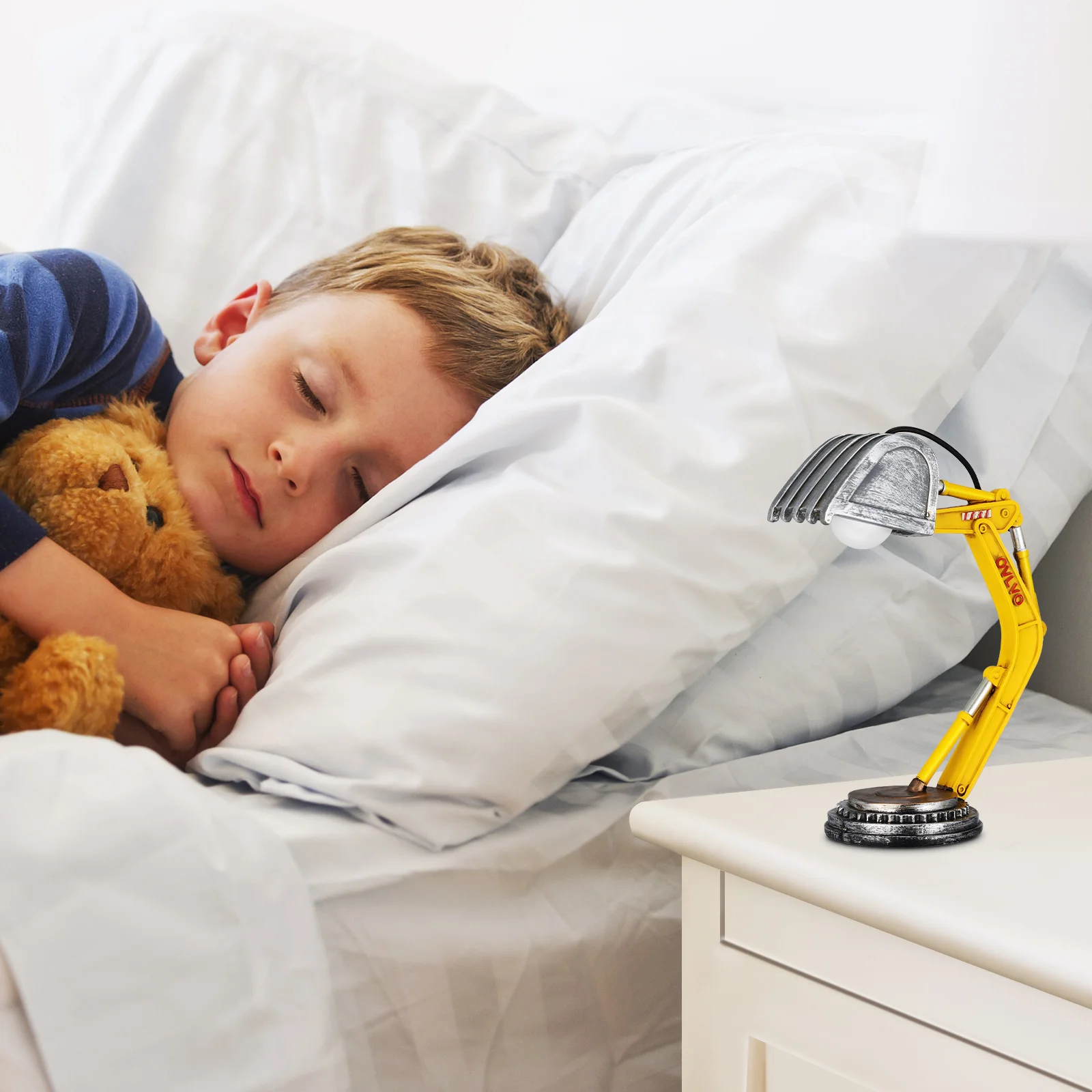 

Excavator Table Lamp Resin Sturdy Desk Light for Kids Bedroom Nursery Construction Decor Kids Lamps for Bedrooms Boys