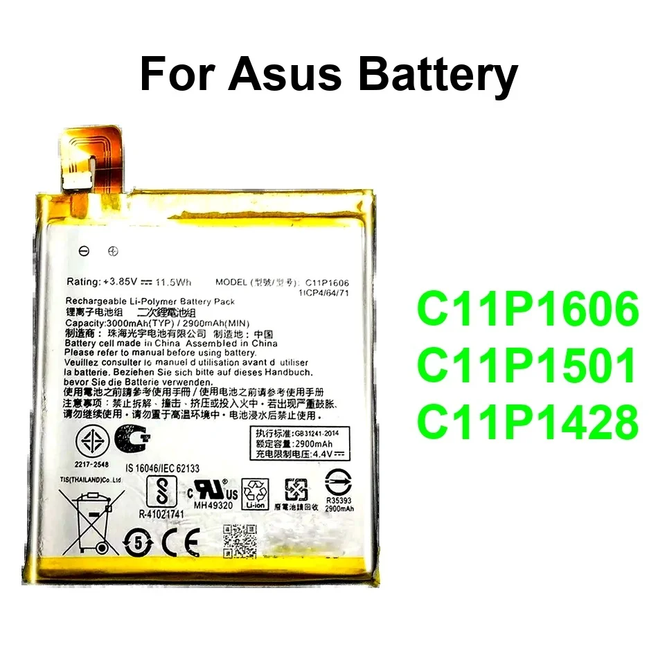 

Mobile Phone Battery For Asus Zenfone 2 Laser Ze500kg Ze500kl Ze550kl Ze551kl Ze601kl 3 2400-3000Mah C11P1501 C11P1428 C11P1606