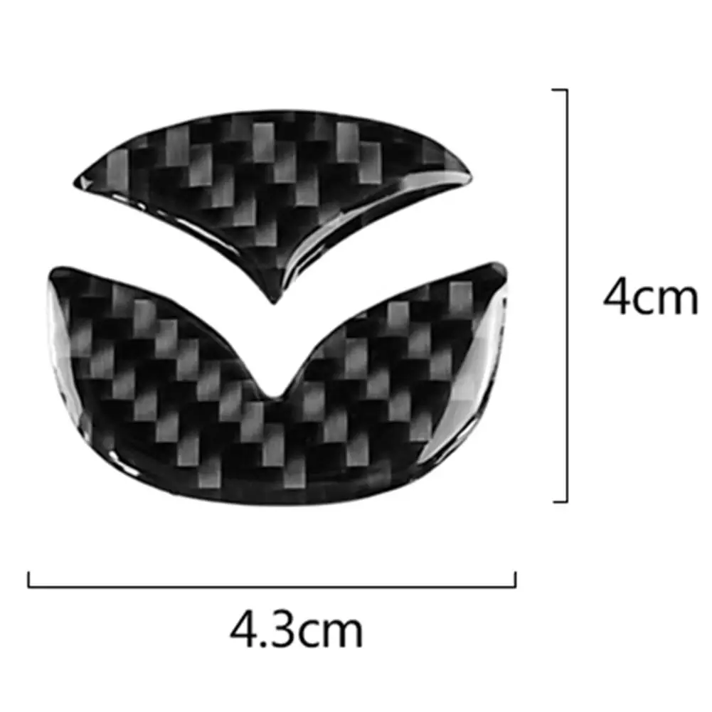 Carbon Fiber Car Steering Wheel Cover Logo Stickers Modified Auto Decorative Styling Decals for Mazda Axela ATENZA CX-5 CX-4