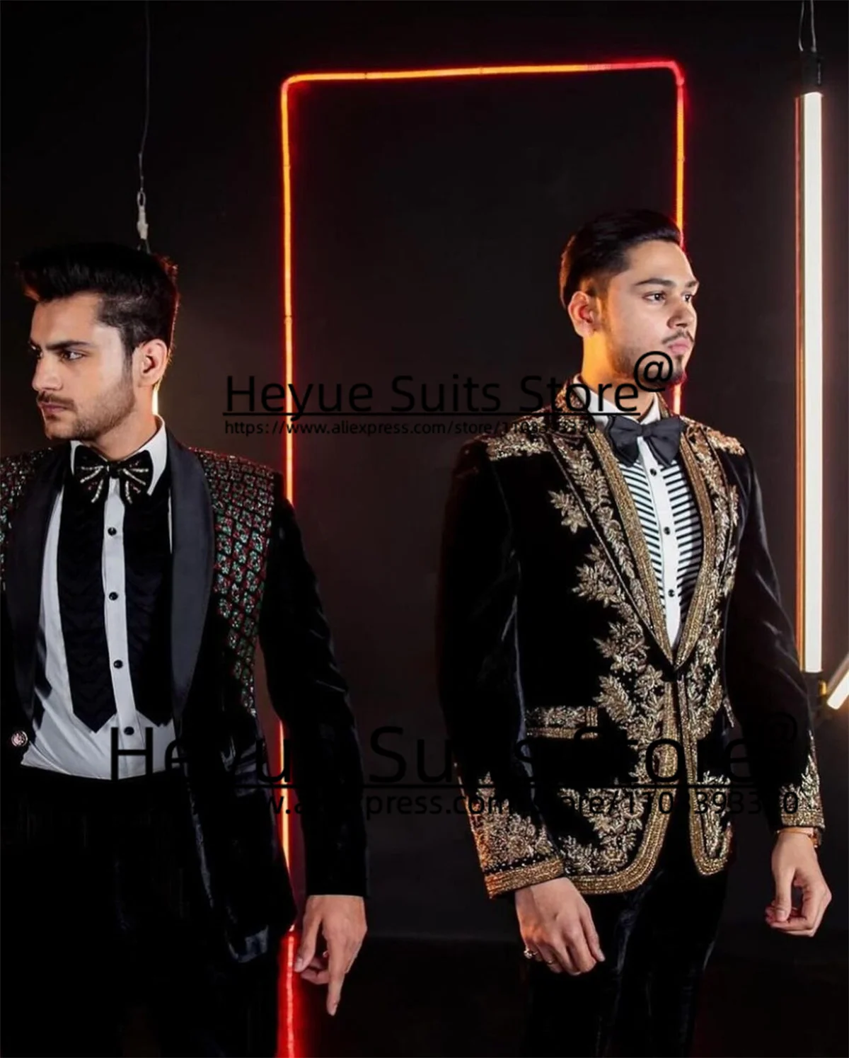 Luxuly Black High-end Wedding Suits For Men Slim Fit Peak Lapel Groom Formal Tuxedos2Pcs Sets Elegant Male Blazers Costume Homme