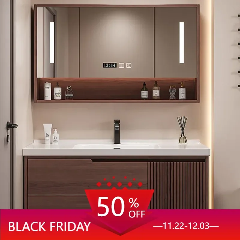 

Luxury Bathroom Cabinet Furniture Wooden Narrow Washbasin Mirror Vanity Wall Pharmacy Column Storage Sinks Meuble De Rangement